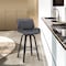 Armen Living Tyler 26" Counter Height Swivel Gray Faux Leather and Black Wood Bar Stool LCTYBAGRBL26 - alternate 3